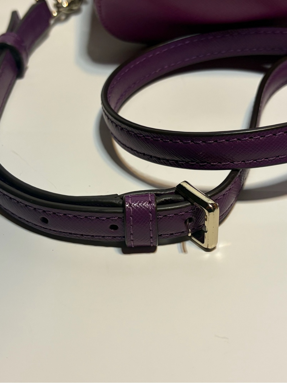 Kate Spade Small Payton Domed Crossbody Pink Purple Colorblock Saffiano LIKE NEW - Picture 13 of 15